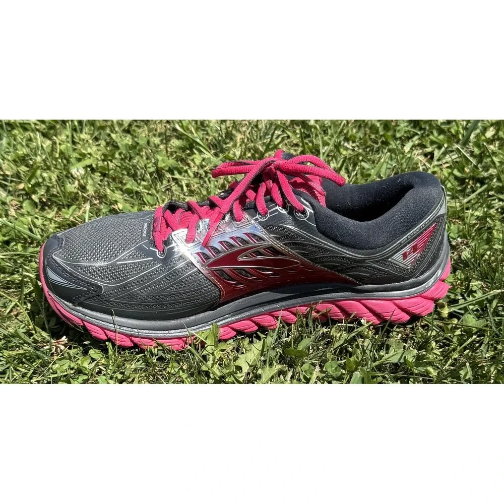 Brooks Glycerin 14 Shoes Womens Size 9.5 Pink Gray Running Sneakers 1202171B093